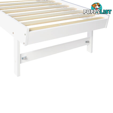 Wooden Sofa Bed Frame Single White