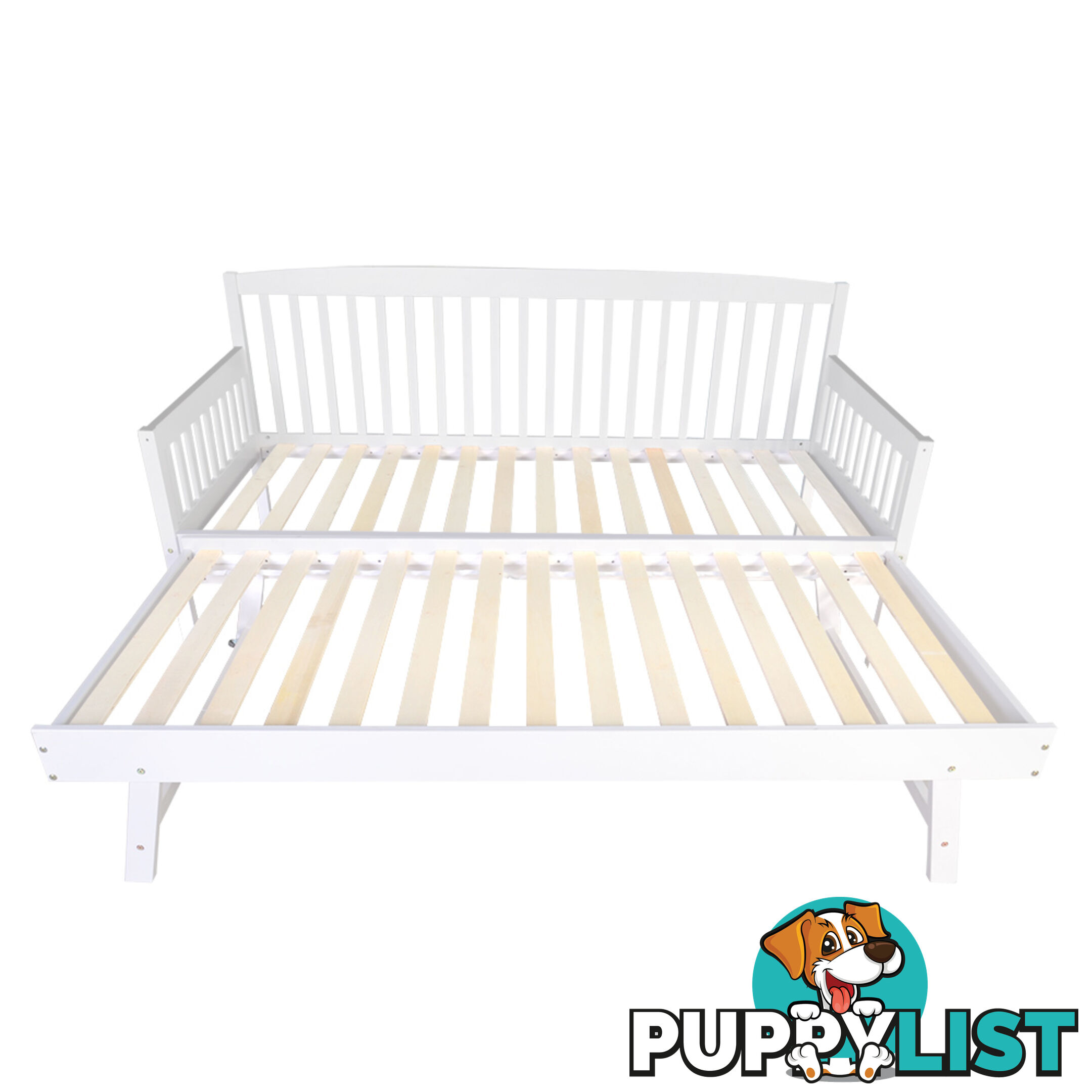 Wooden Sofa Bed Frame Single White