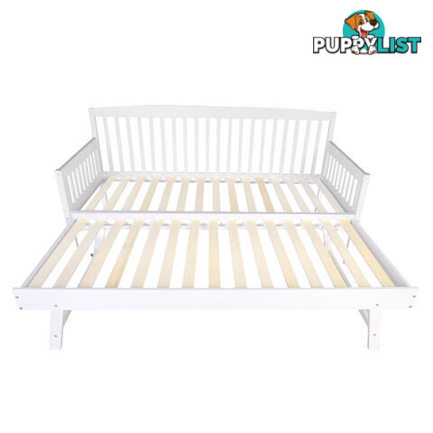 Wooden Sofa Bed Frame Single White