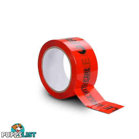 36 Rolls Fragile Tape 48mm x 75m Shipping Box Carton Packaging Sticky Red