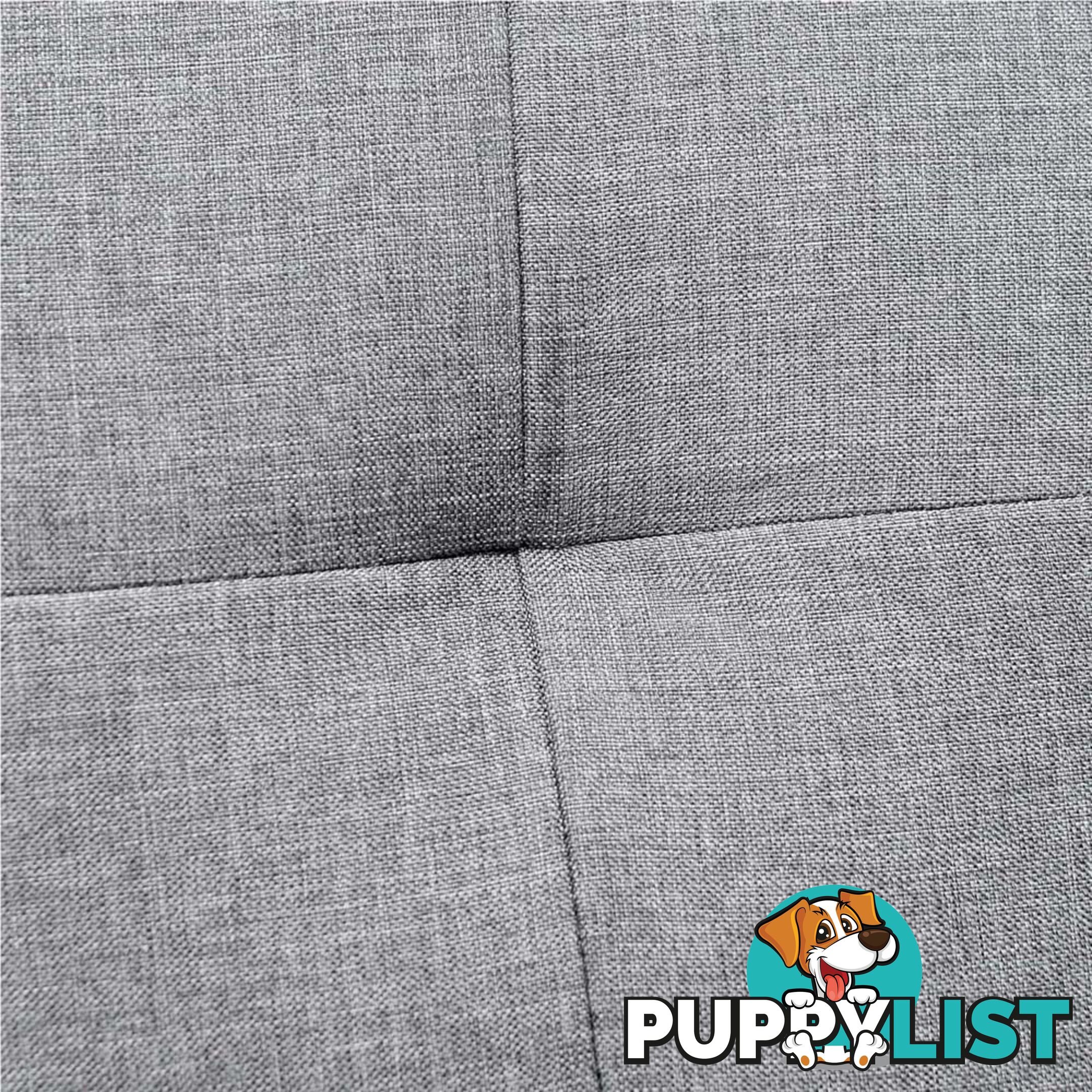 3 Seater Linen Fabric Sofa Bed w/ 2 Cup Holder Grey