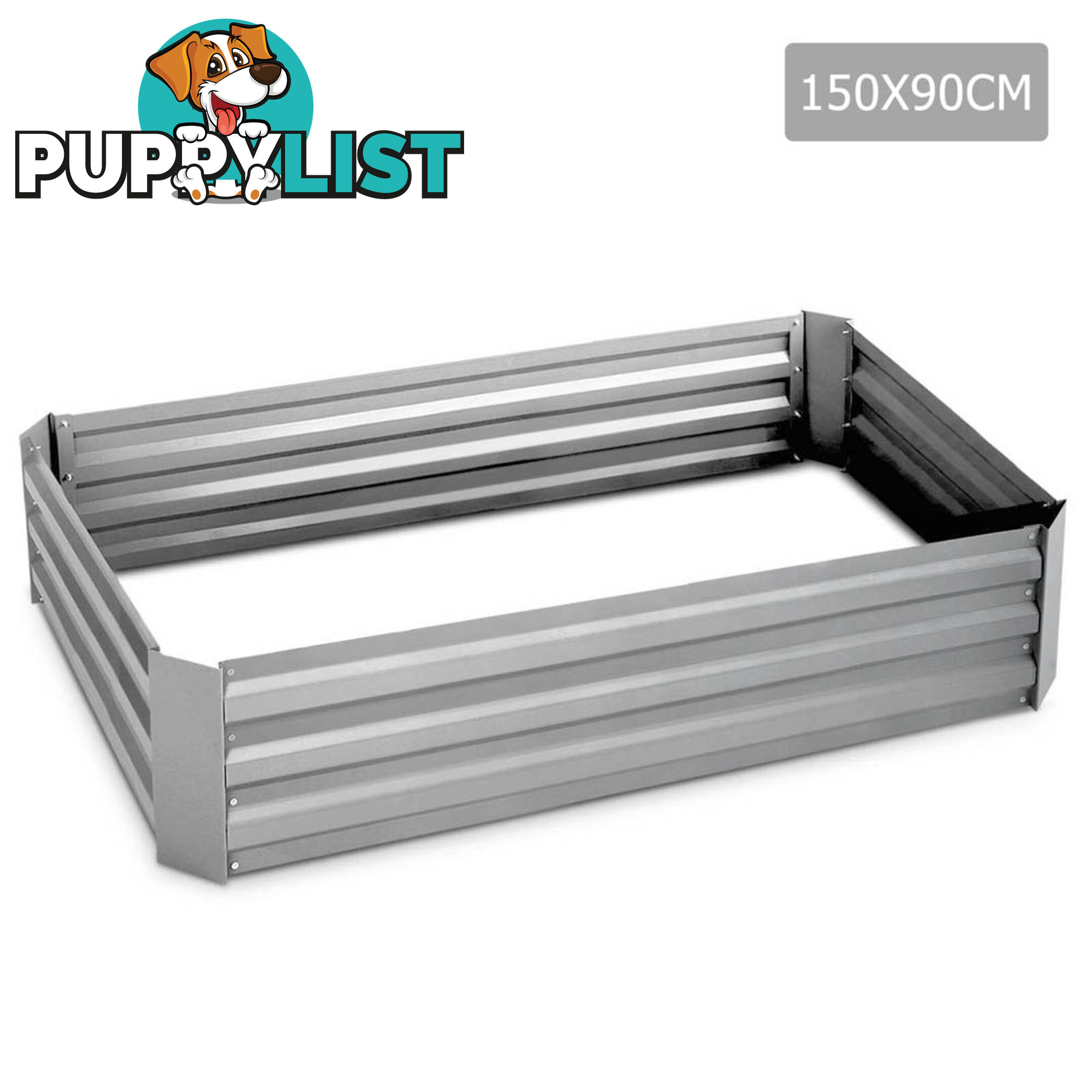 Raised Garden Bed Galvanised Steel 150x90x30cm Elevated Instant Planter White