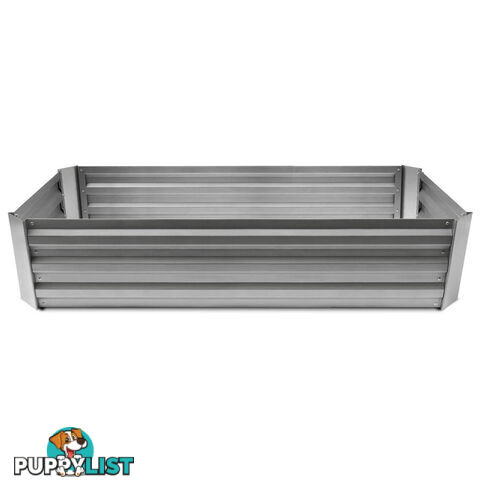 Raised Garden Bed Galvanised Steel 150x90x30cm Elevated Instant Planter White