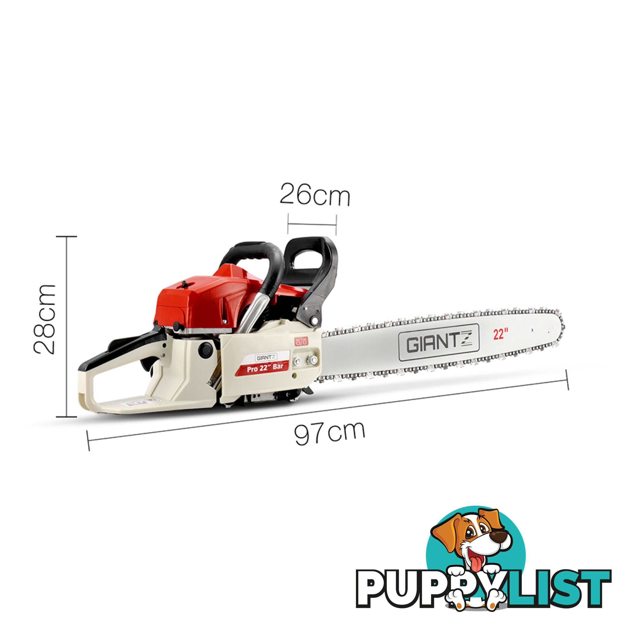 22'' Petrol Chainsaw 62cc E-start Bar Commercial Pruner Tree Log Chain Saw