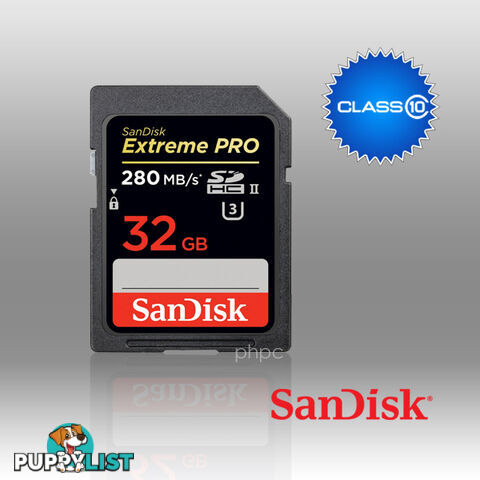 SanDisk 32GB Extreme Pro SD (SDHC) Card UHS-II 280MB/s