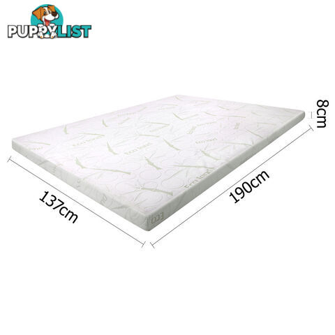 8cm Cool Gel Memory Foam Mattress Topper Eco-Friendly Bamboo Fabric Cover Double