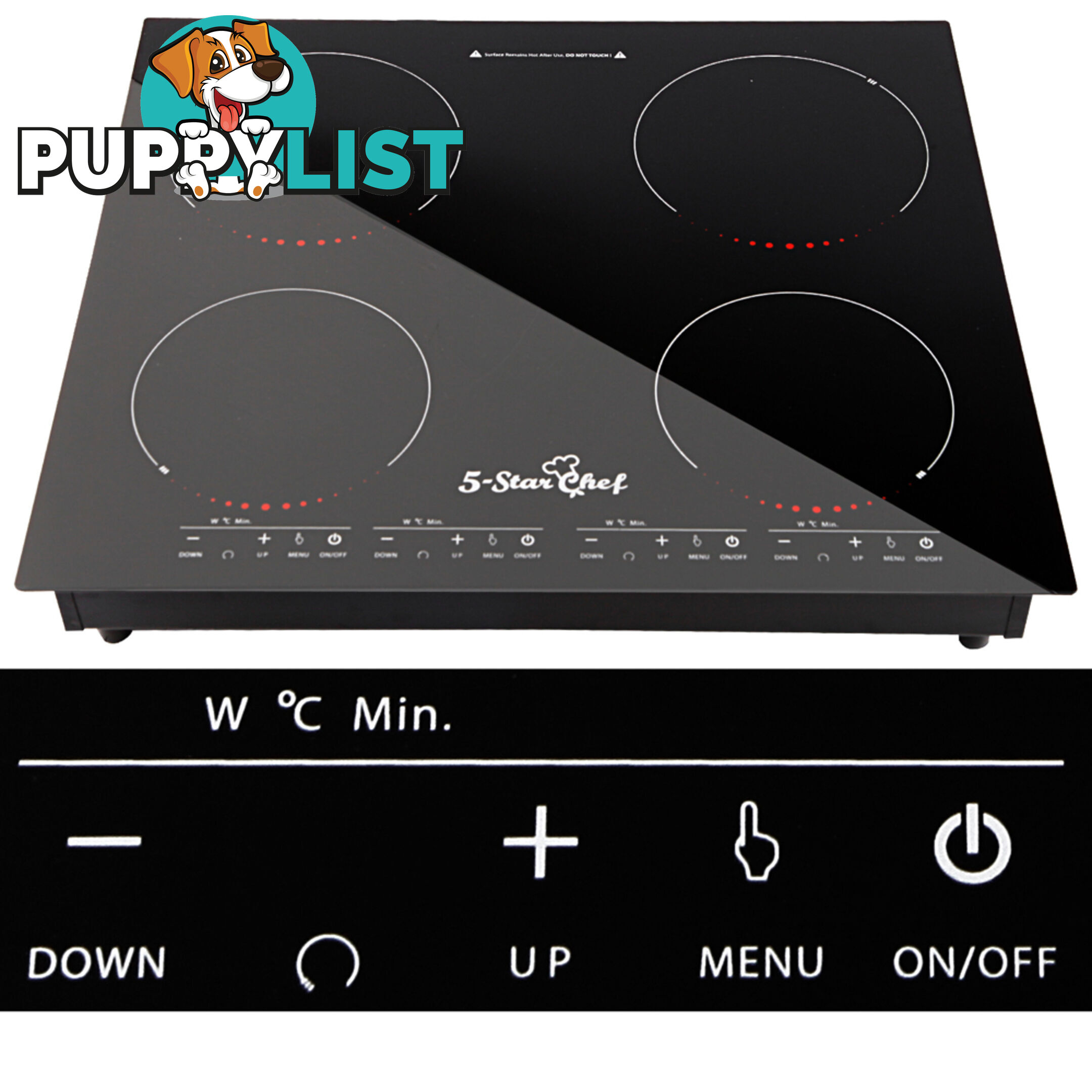 Induction Cooktop Electric Stove 4 Burner Ceramic Hotplate Cook Top Cooker