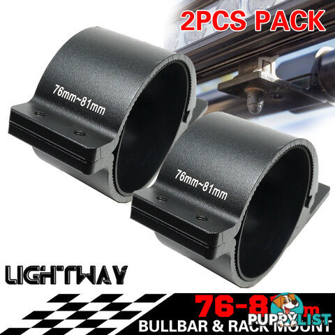 PAIR Bullbar Mounting Bracket Clamp 76-81mm For LED Light Bar HID Antenna ARB