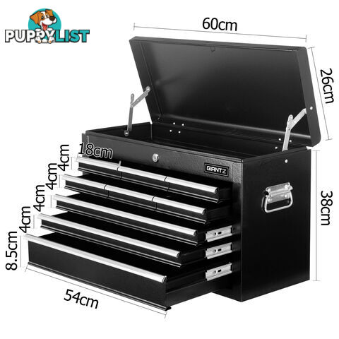 9 Drawers Tool Box Chest Black