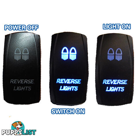 REVERSE LIGHTS CARLING ROCKER SWITCH LASER ETCHED WORK LIGHT BAR 4WD HID 12V 24V