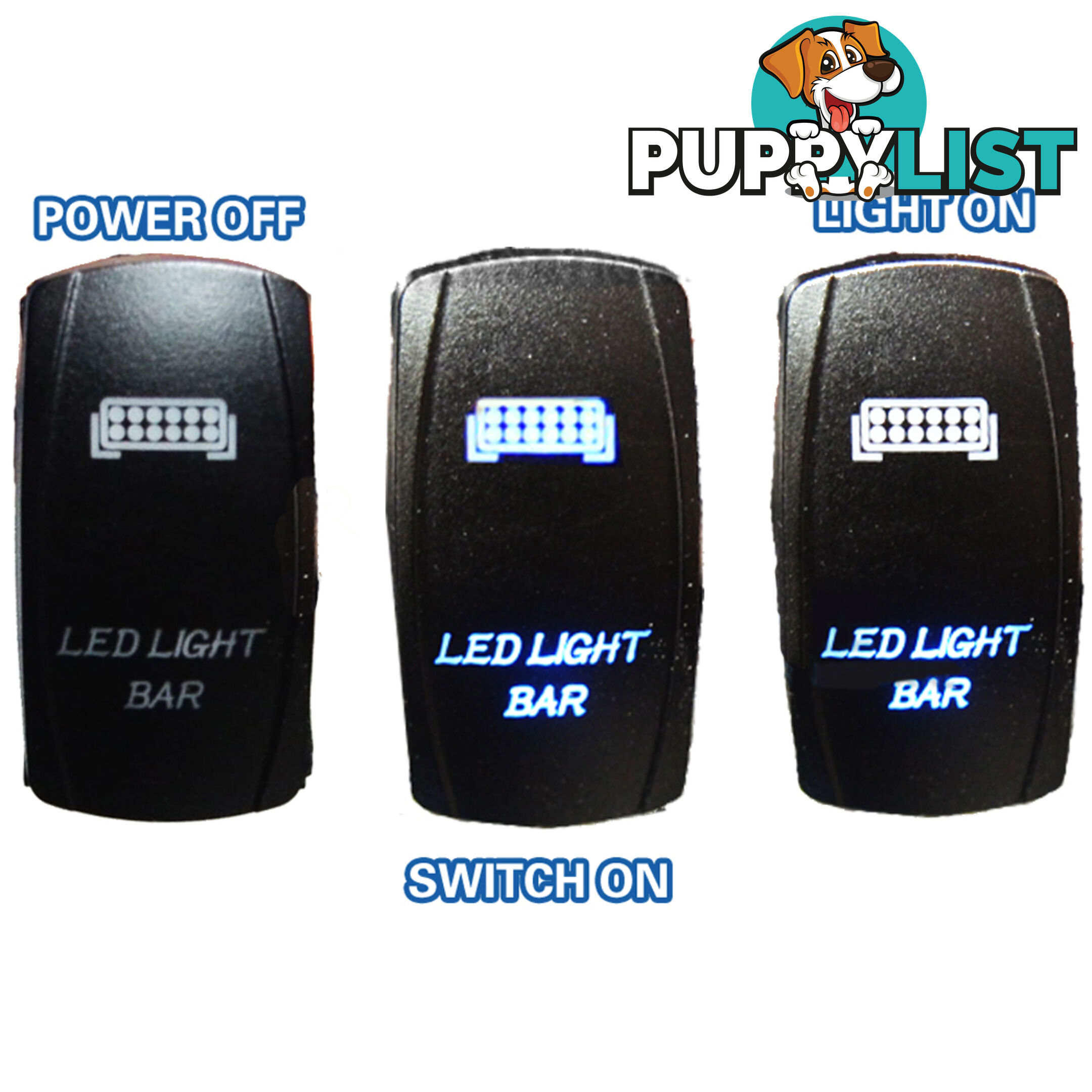 LED LIGHT BAR CARLING ROCKER SWITCH LASER ETCHED WORK LIGHT BAR 4WD UTE 12V 24V