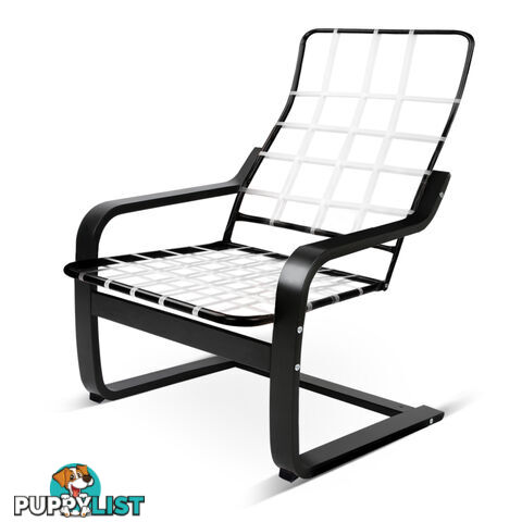 Wooden Armchair Birch Bentwood Fabric Lounge Recliner Sofa Noble Black