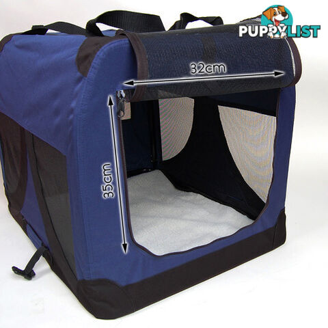 Large Portable Pet Soft Cage Puppy Dog Cat Crate Carrier Folding Kennel Blue