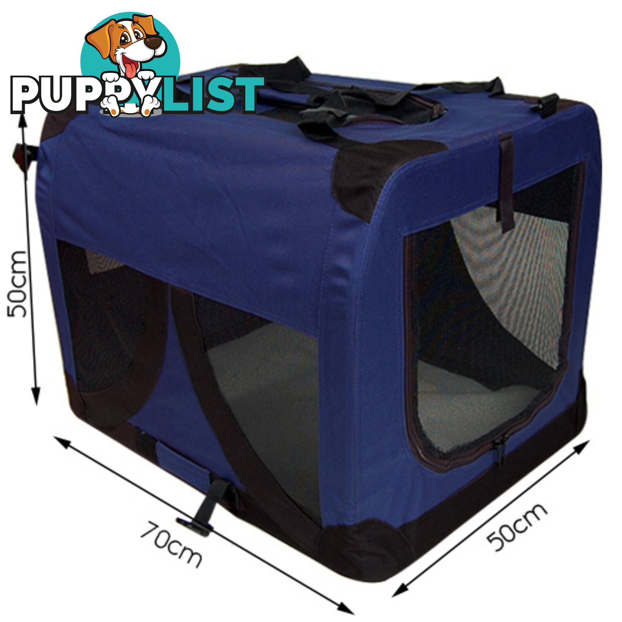 Large Portable Pet Soft Cage Puppy Dog Cat Crate Carrier Folding Kennel Blue