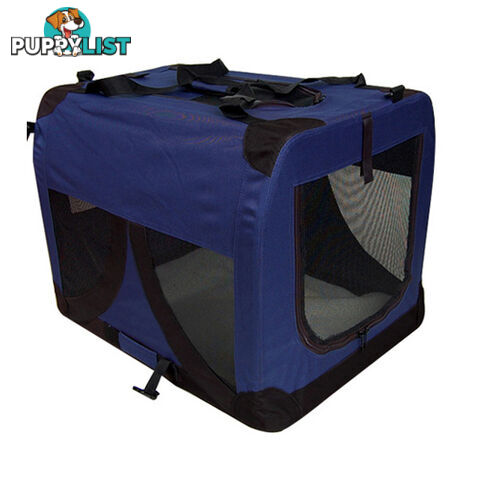 Large Portable Pet Soft Cage Puppy Dog Cat Crate Carrier Folding Kennel Blue