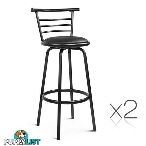 Set of 2 360ÁSwivel Bar Stool - Black