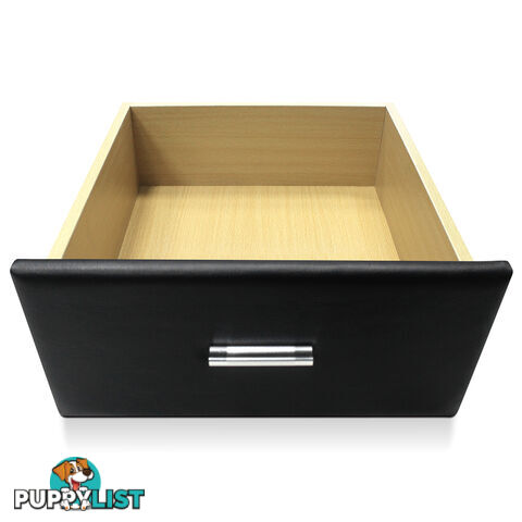 Deluxe PU Leather 2 Drawers Cabinet Black