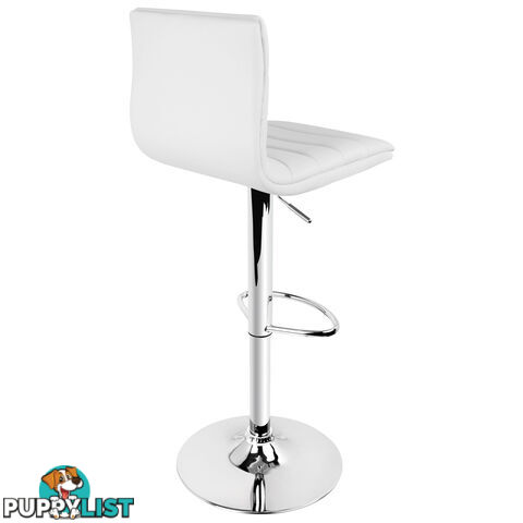 2 x PU Leather Backrest Kitchen Bar Stool Cafe Swivel Breakfast Stools White