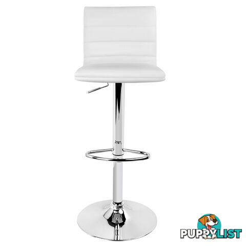 2 x PU Leather Backrest Kitchen Bar Stool Cafe Swivel Breakfast Stools White