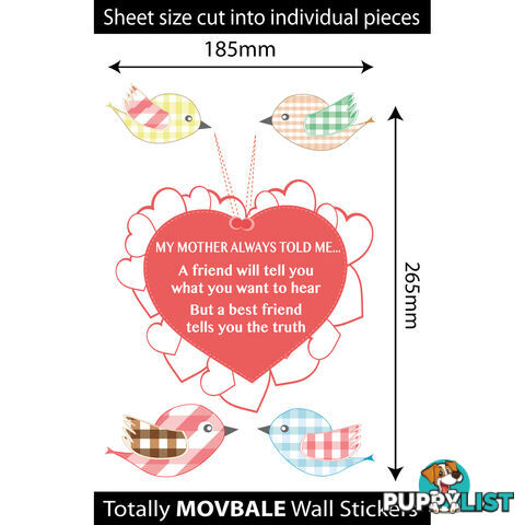 Medium Size My Mother Told Me Wall Sticker Quotes - Totally Movable