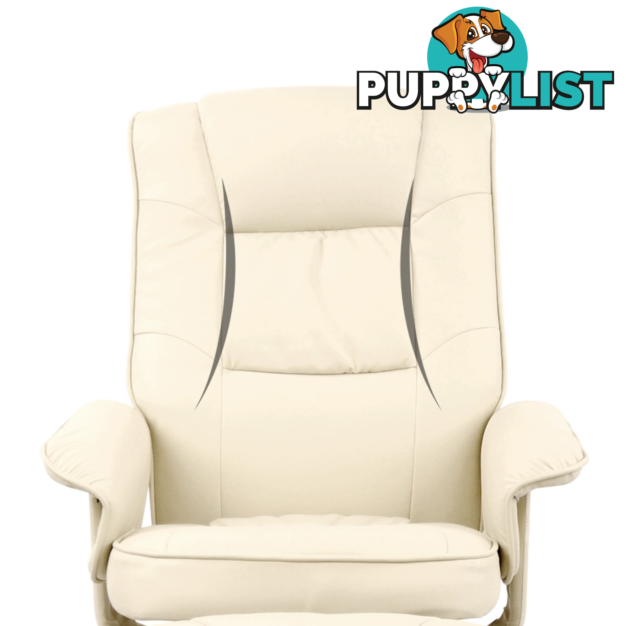 PU Leather Recliner Ottoman Chair Office Lounge Couch Armchair Beige