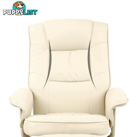 PU Leather Recliner Ottoman Chair Office Lounge Couch Armchair Beige