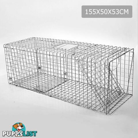 XXLarge Humane Animal Trap Cage Cat Possum Rabbit Fox Koala Hare Catch 150x50cm