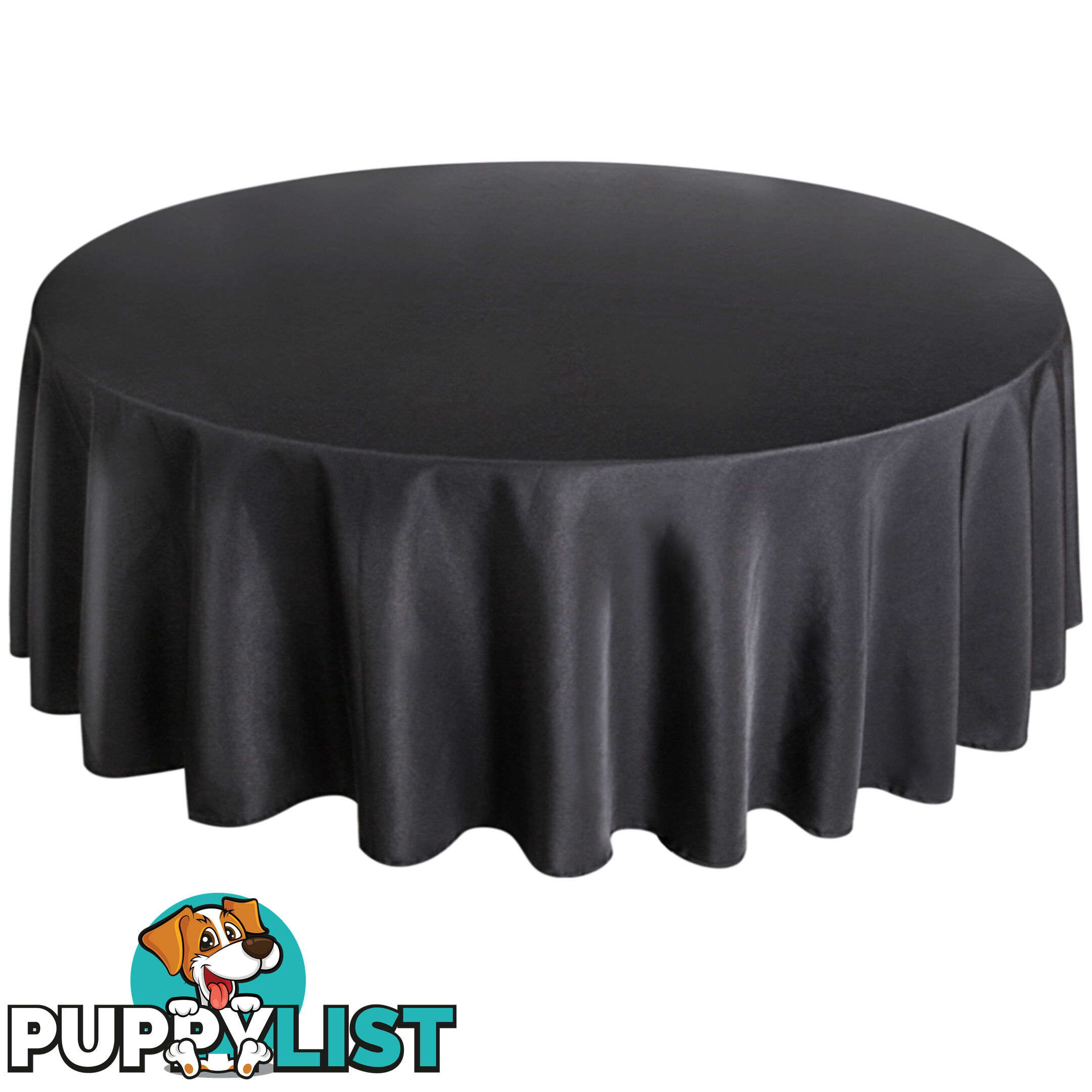 4 Pcs Wedding Table Cloth Round 229cm Black