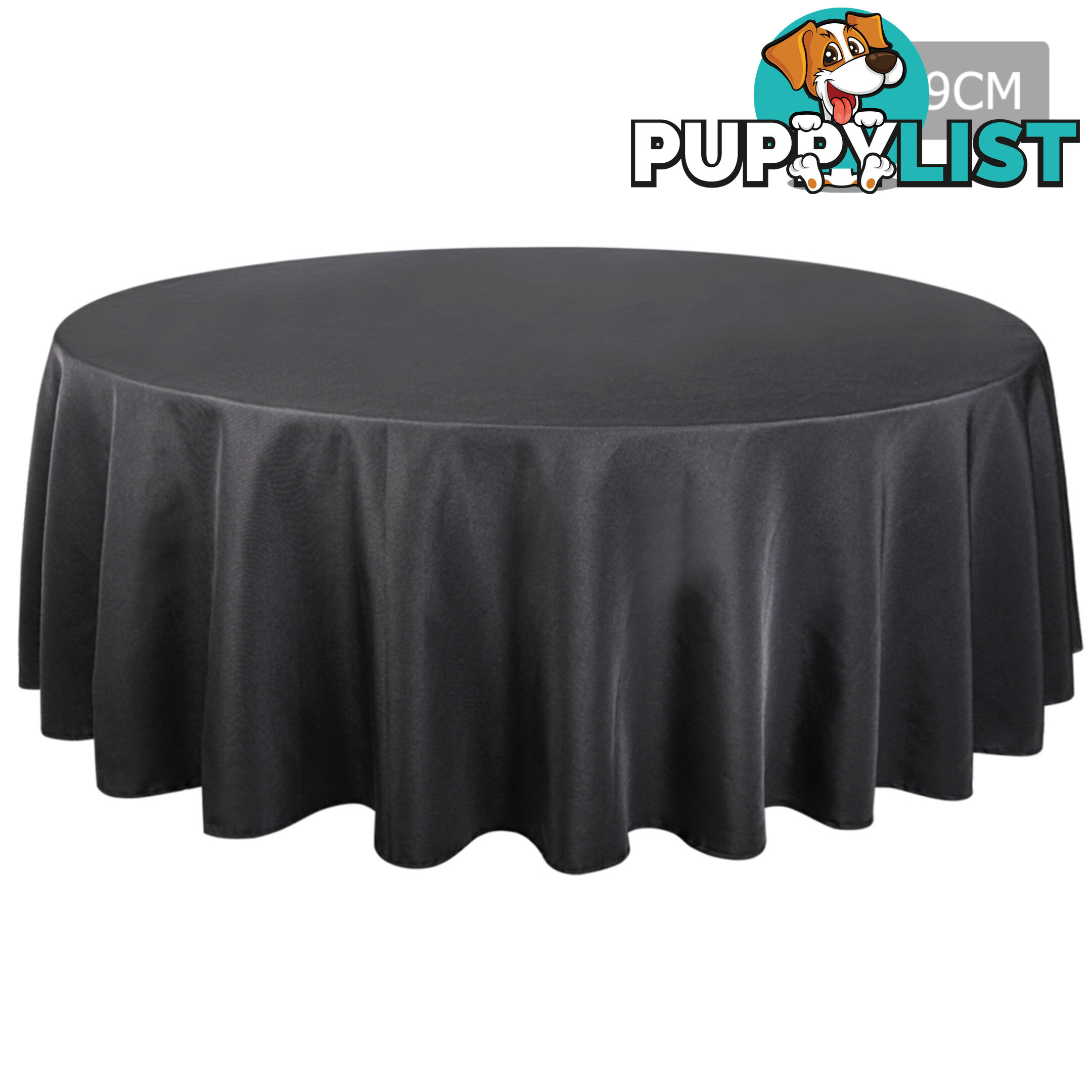 4 Pcs Wedding Table Cloth Round 229cm Black