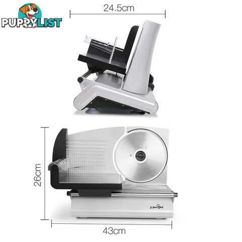 150W Electric Meat Slicer Ham Deli Cheese Bread Stainless Steel Blade Silver