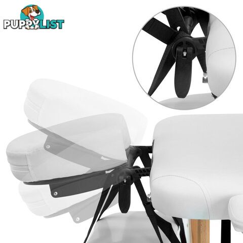 Portable Wooden Massage Table 3 Fold Beauty Chair Bed Waxing White 70 cm