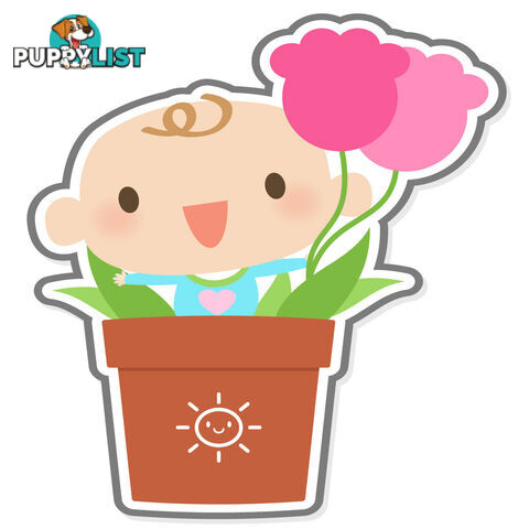 Flowerpot Boy Wall Stickers - Totally Movable