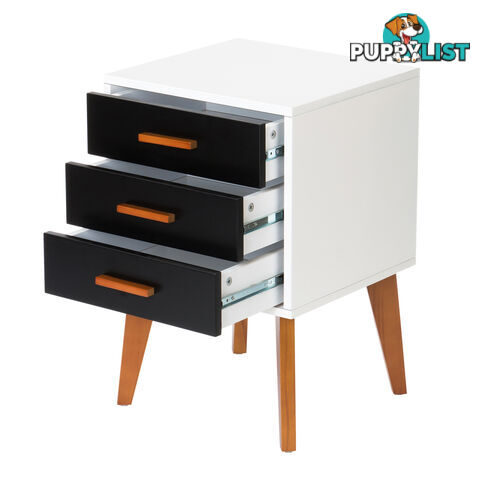 Bedside Table Cabinet Matt Black