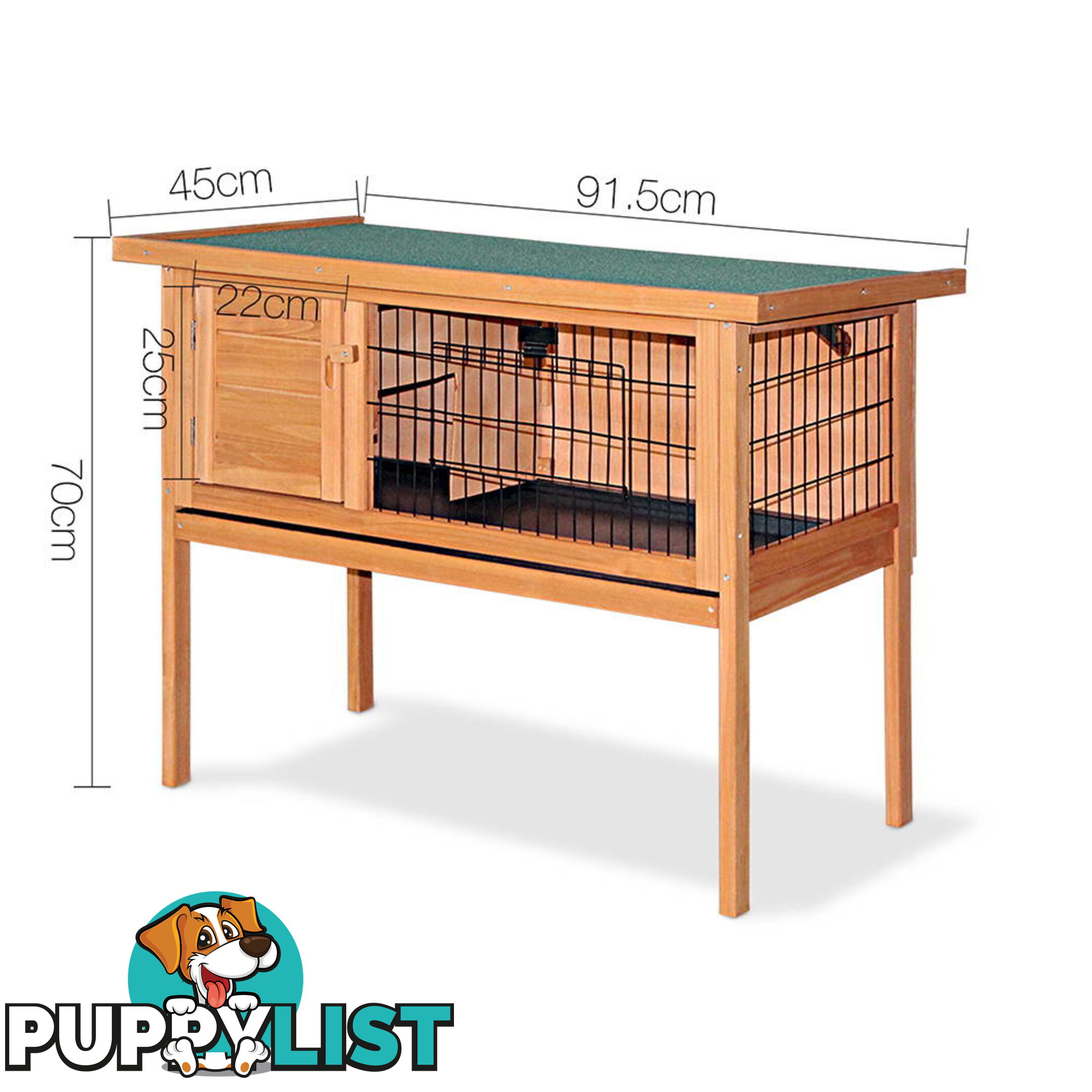 Rabbit Hutch with Hinged Lid