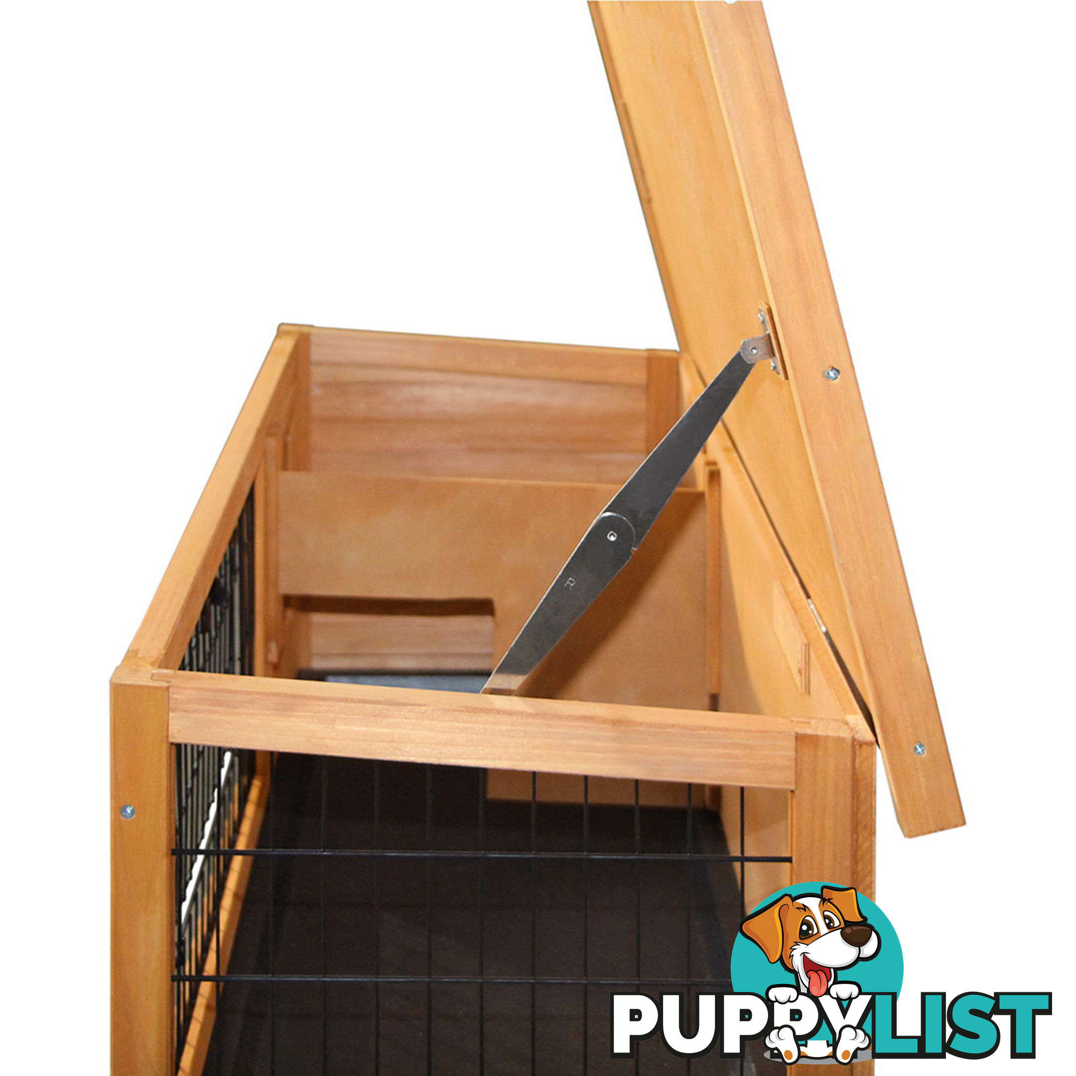 Rabbit Hutch with Hinged Lid