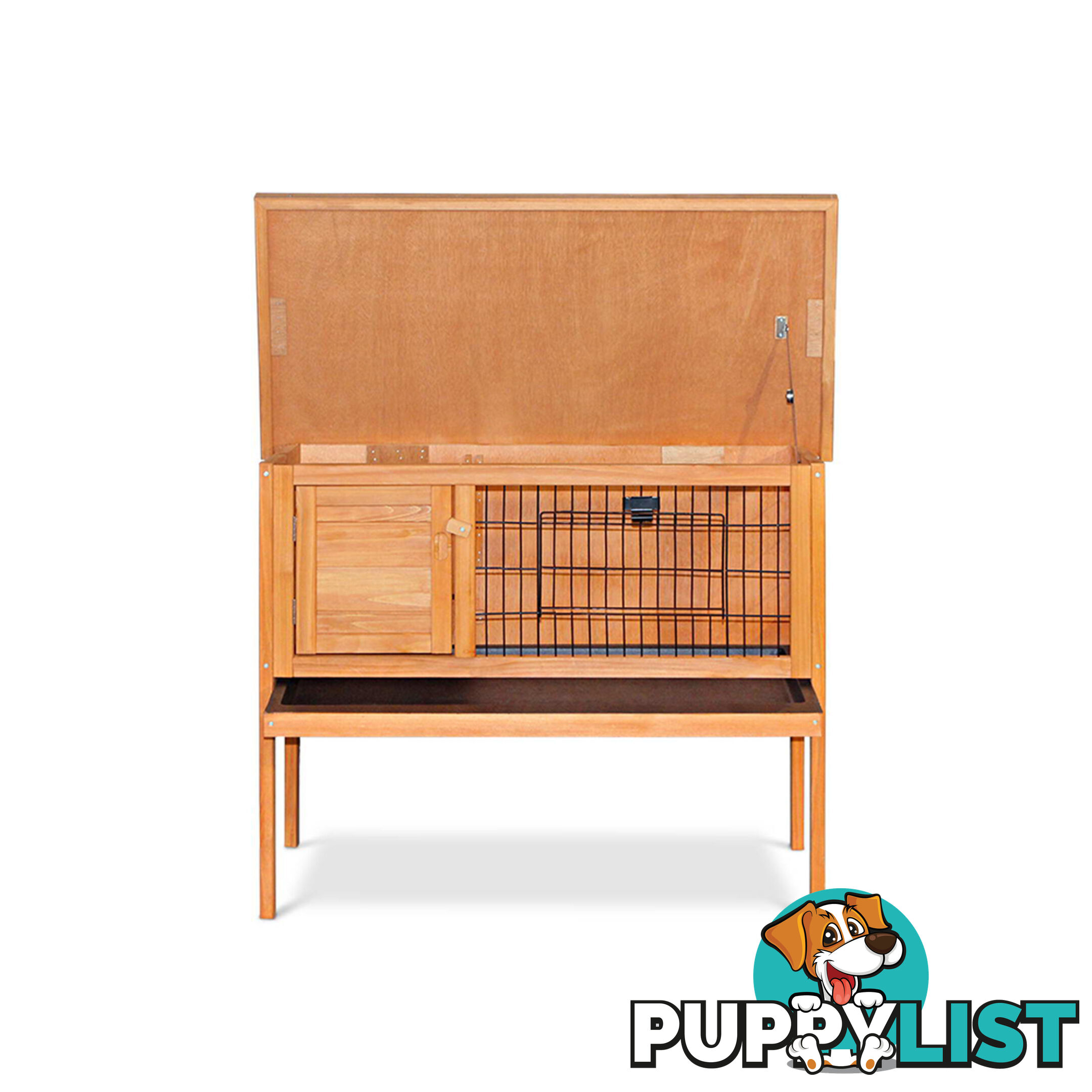 Rabbit Hutch with Hinged Lid