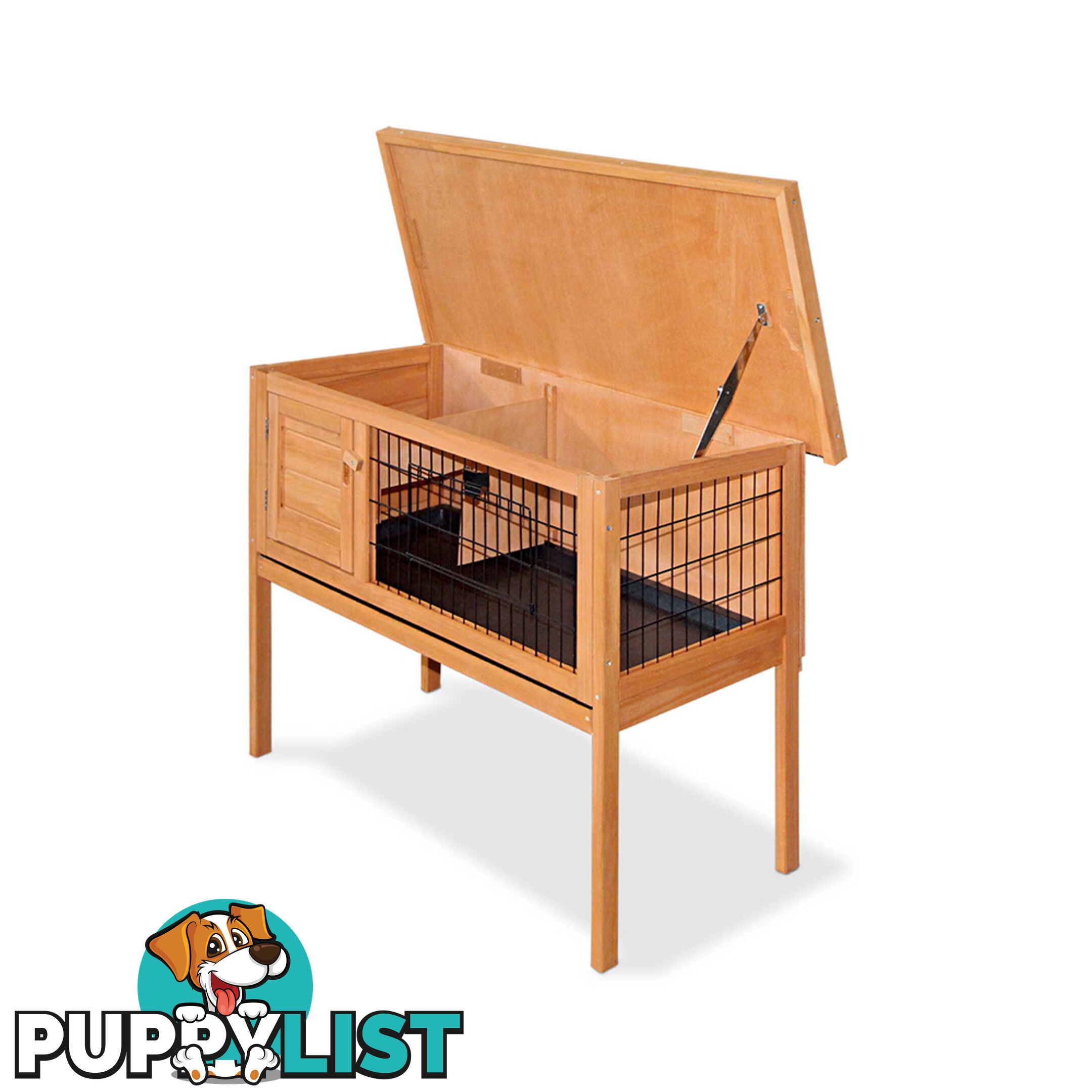 Rabbit Hutch with Hinged Lid