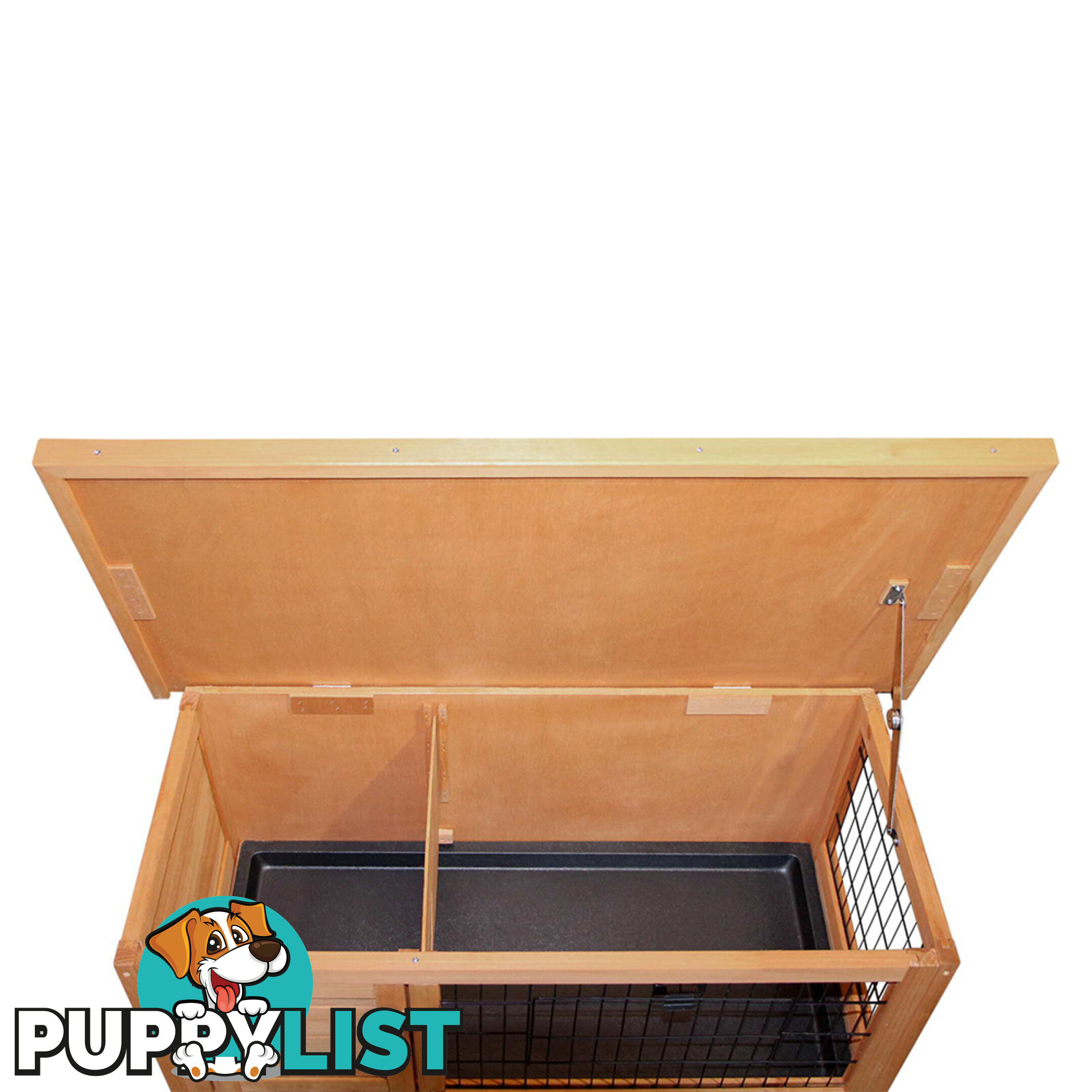 Rabbit Hutch with Hinged Lid