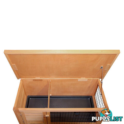 Rabbit Hutch with Hinged Lid