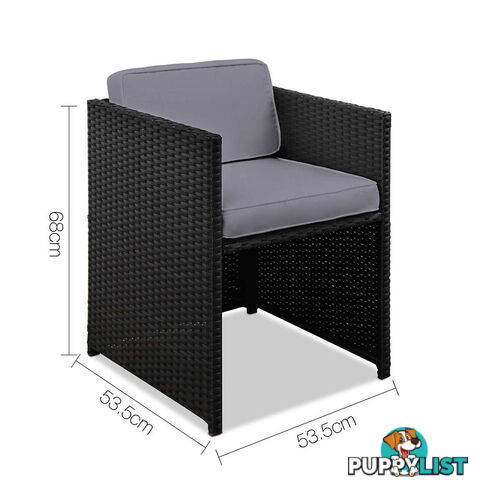 Rio Dining 5 Seater Set _ Black & Grey