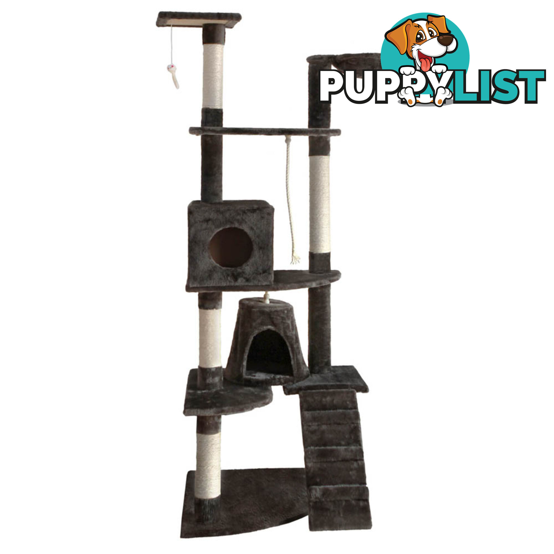 Cat Scratching Poles Post Furniture Tree 193cm Dark Grey