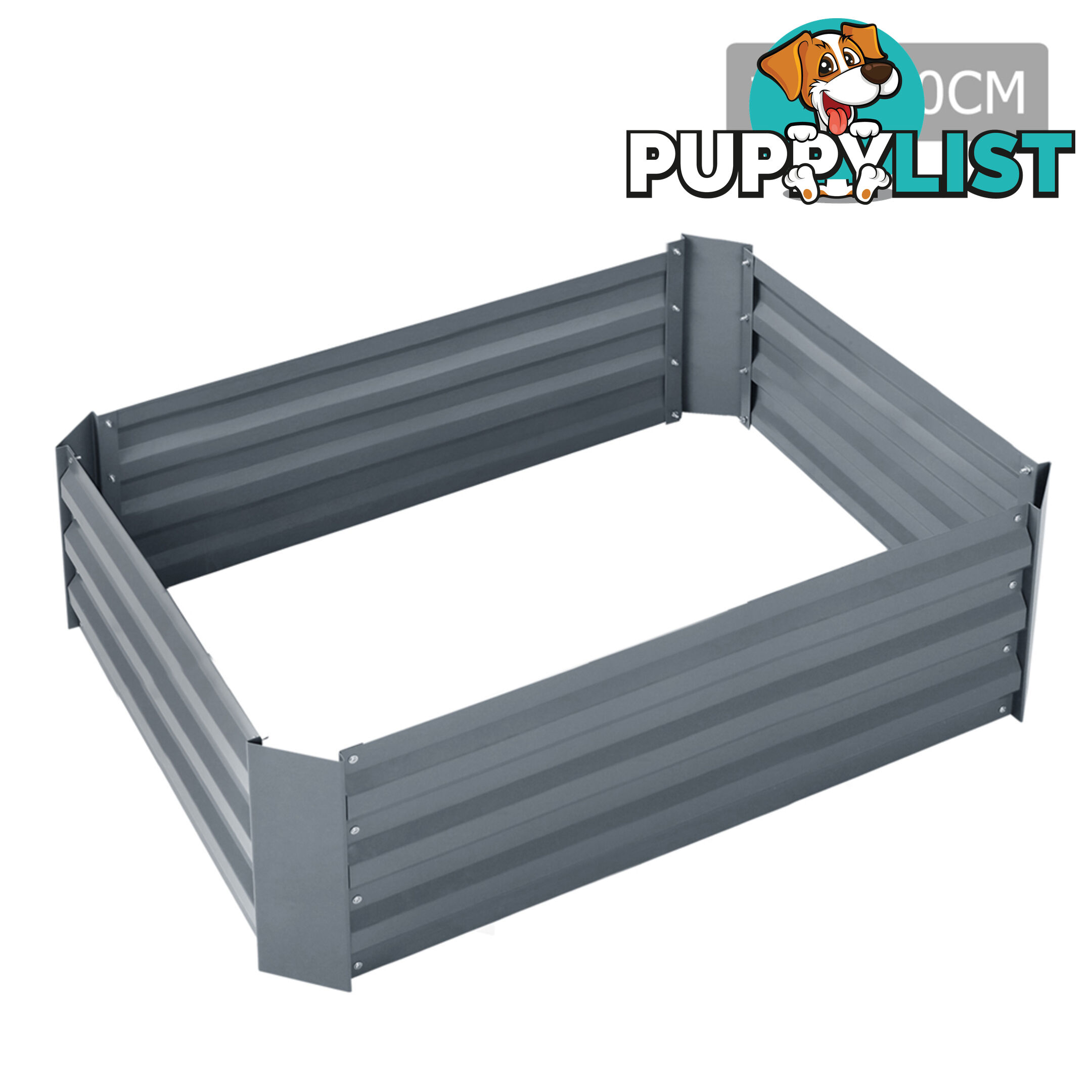 Galvanised Raised Garden Bed 100 x 80cm Grey