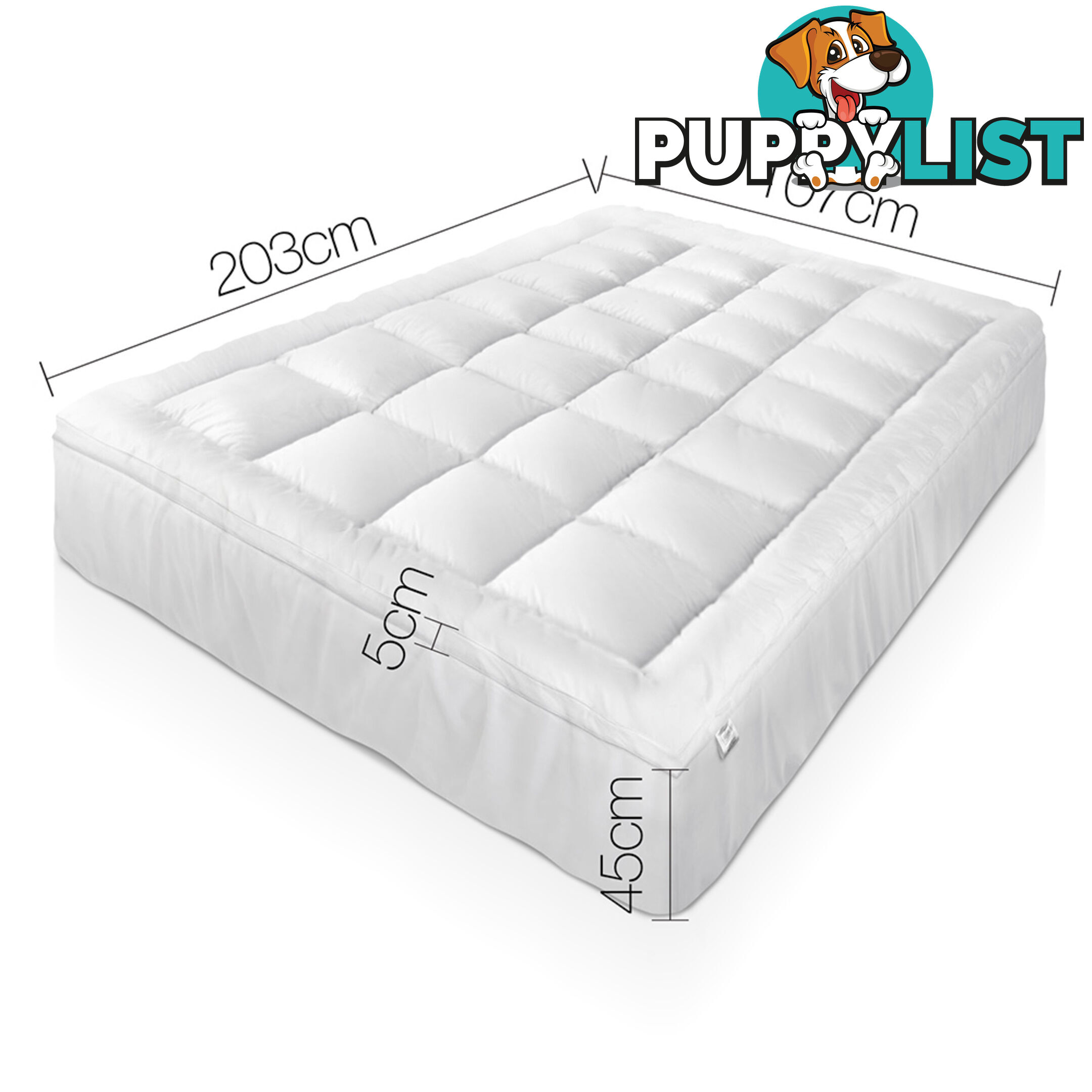 Duck Feather Down Mattress Topper 1000GSM Bamboo Pillowtop Bed Cover King Single