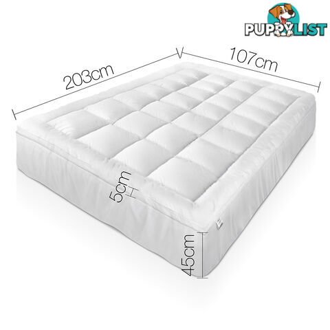 Duck Feather Down Mattress Topper 1000GSM Bamboo Pillowtop Bed Cover King Single