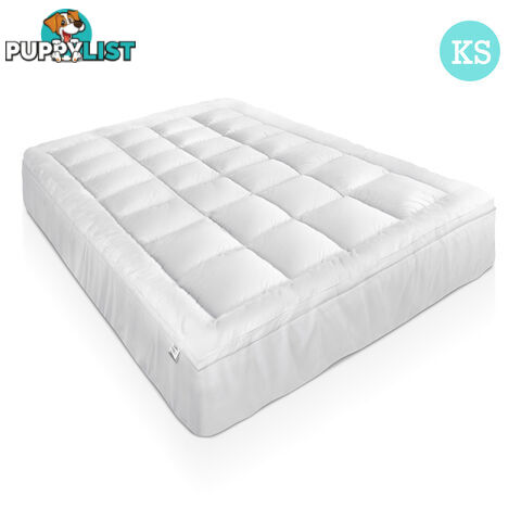 Duck Feather Down Mattress Topper 1000GSM Bamboo Pillowtop Bed Cover King Single