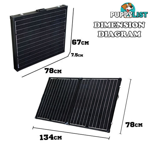 12V 180W Folding Solar Panel Black Silicon MEGAVOLT Mono MPPT Power Charging Kit