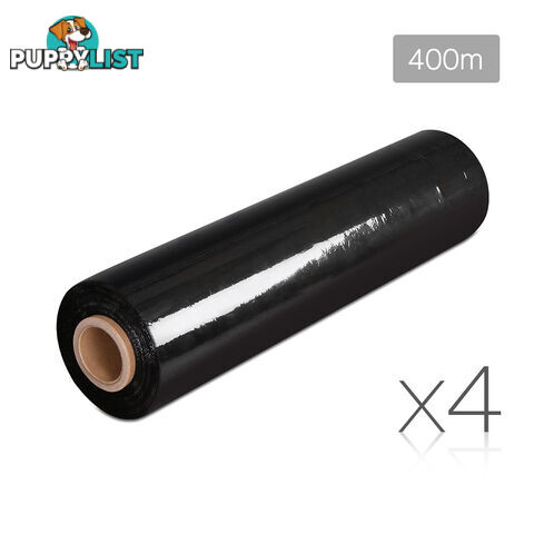 Set of 4 Stretch Film Rolls 500mm x 400M - Black