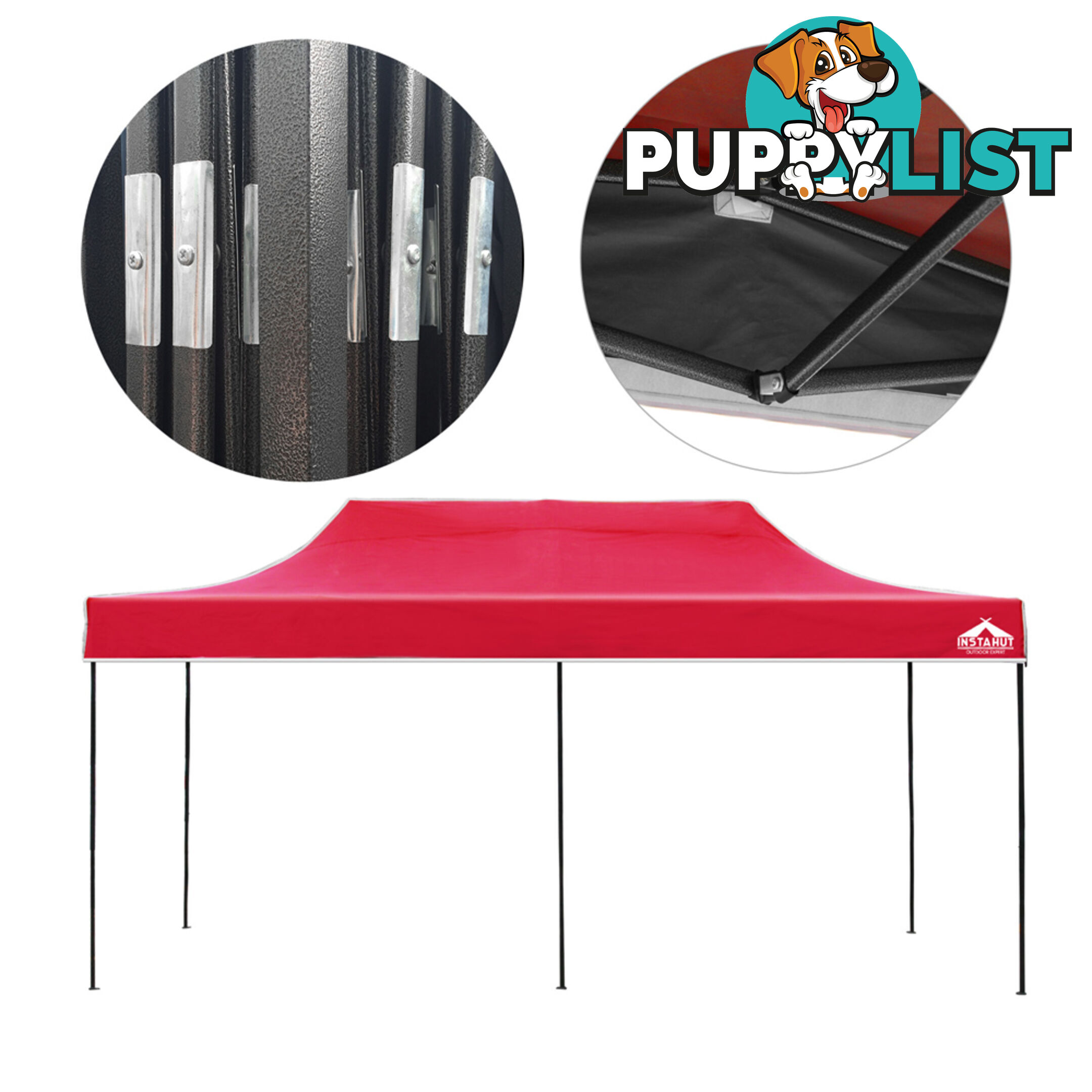 3X6 Pop Up Gazebo - Red