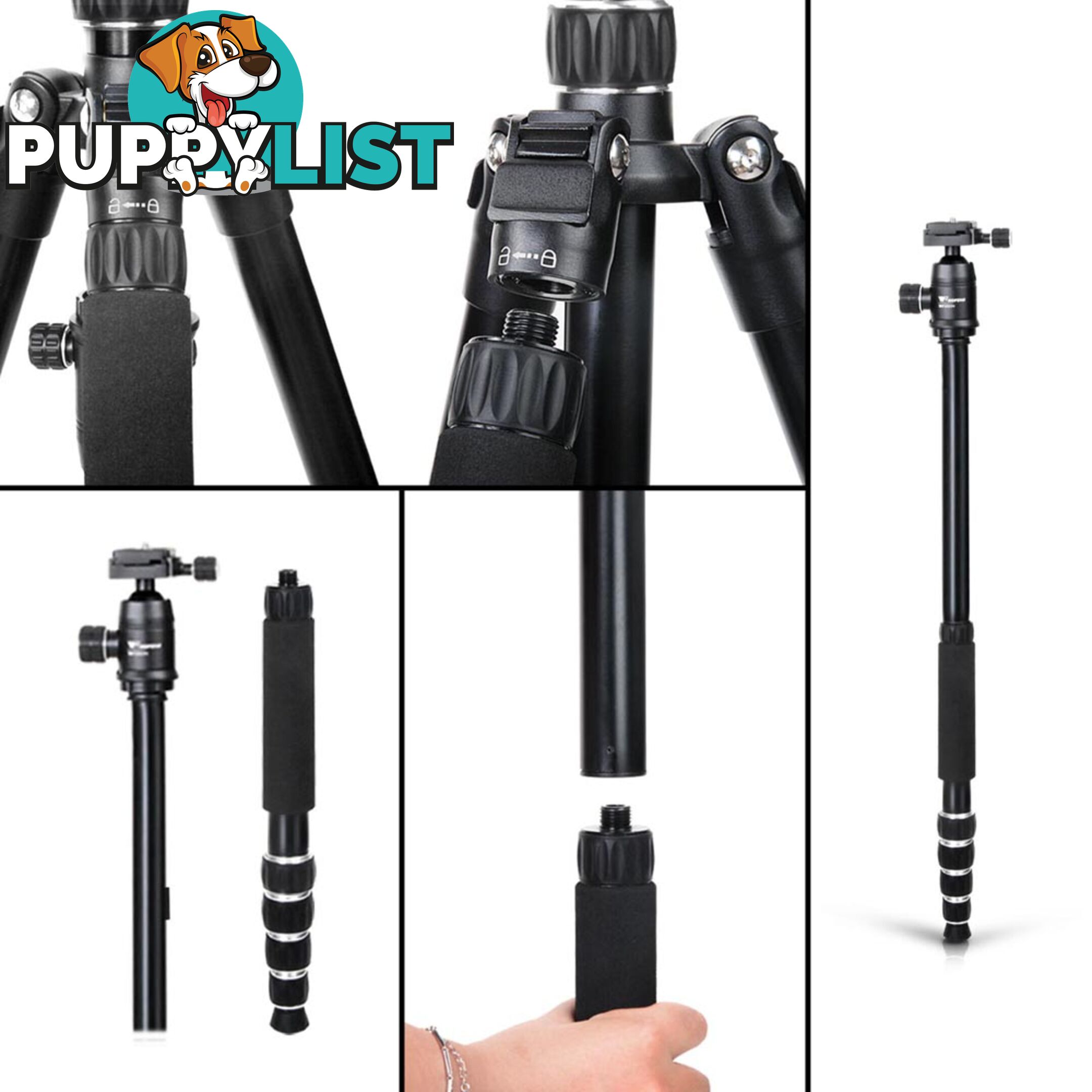 2 IN 1 Professional DSLR Tripod Sony Nikon Canon Digital Camera Monopod 152cm