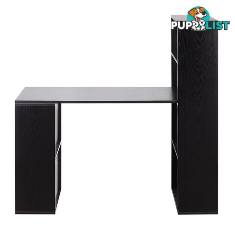 6 Storage Shelf Office Computer Desk Black